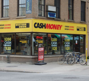 Payday loan store.