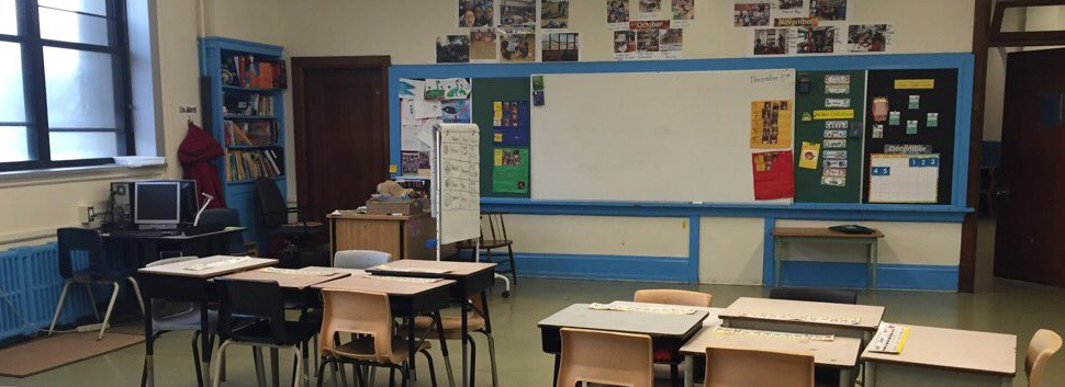 Empty Nova Scotia classroom (photo via Twitter)