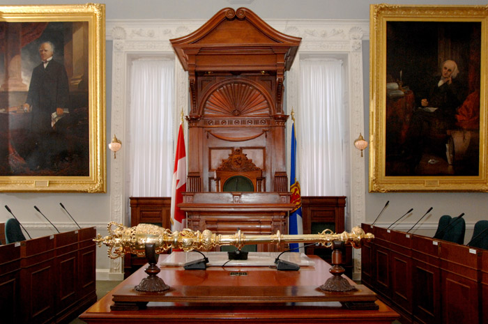 Speaker's Chair, Clerk's Table, Mace, Nova Scotia House of Assembly (Source: NS Legislature http://nslegislature.ca/index.php/photogallery/image_full/72/)