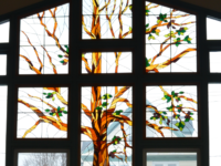 Stained-glass window, McConnell Library, Sydney, Nova Scotia (Spectator photo)