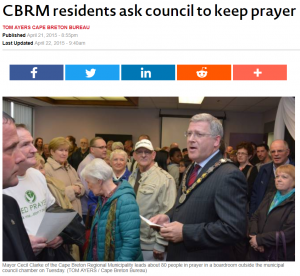 Chronicle Herald, Tom Ayers photo, 2015 http://thechronicleherald.ca/novascotia/1281942-cbrm-residents-ask-council-to-keep-prayer