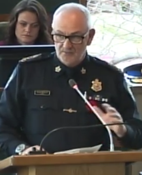 Cape Breton Regional Police Chief Peter McIsaac during Monday's General Committee meeting discussion of cannabis policy.