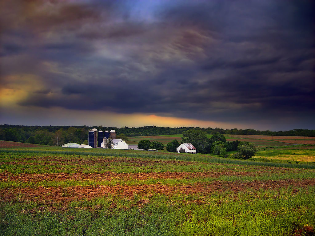Storm clouds at dusk, West Lampeter Township, Lancaster County. (Photo by Nicholas [CC BY 2.0 https://creativecommons.org/licenses/by/2.0 via Wikimedia Commons)