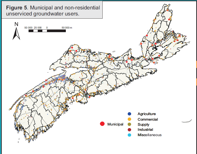 Groundwater use, Nova Scotia