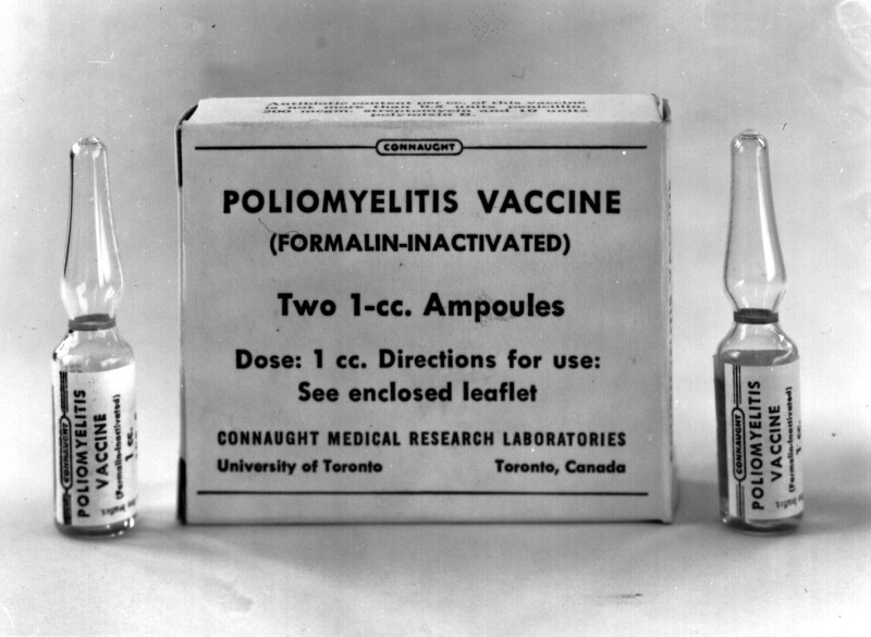 Poliomyelitis Vaccine, Formalin-Inactivated, otherwise known as Salk Inactivated Poliovirus Vaccine, or IPV, Connaught Medical Research Laboratories, University of Toronto, 1959.