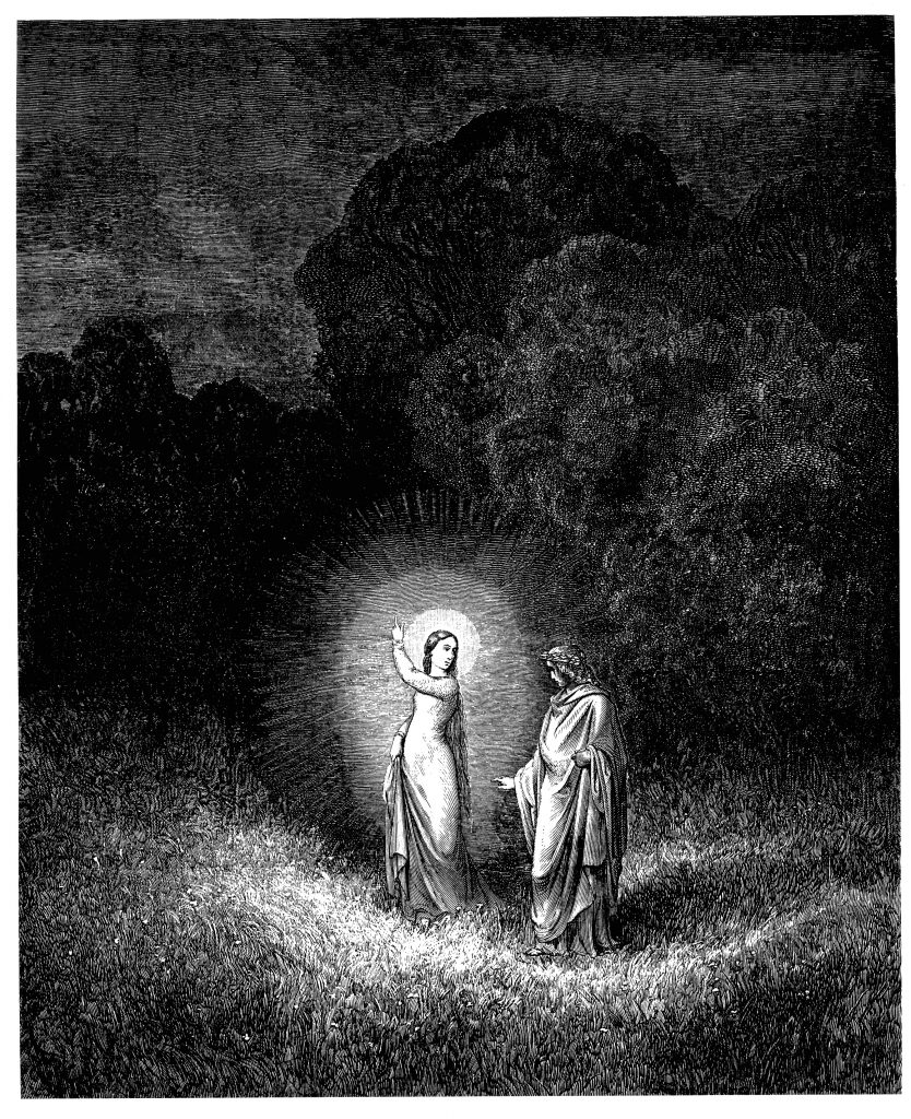 Gustave Doré illustration of Beatrice appearing to Dante.