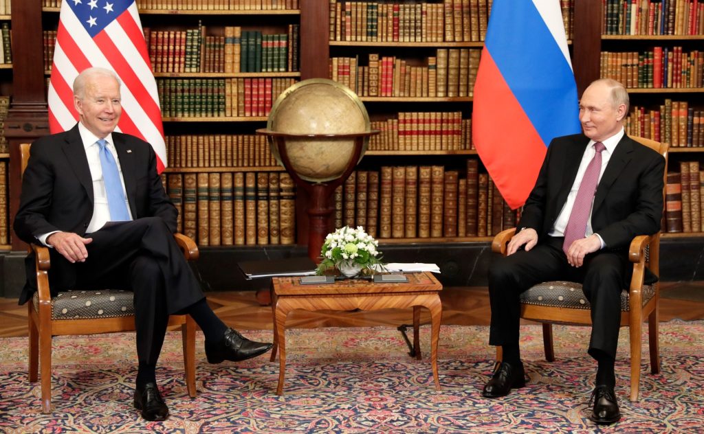 US President Joe Biden and Russian President Vladimir Putin, Geneva, June 2021.