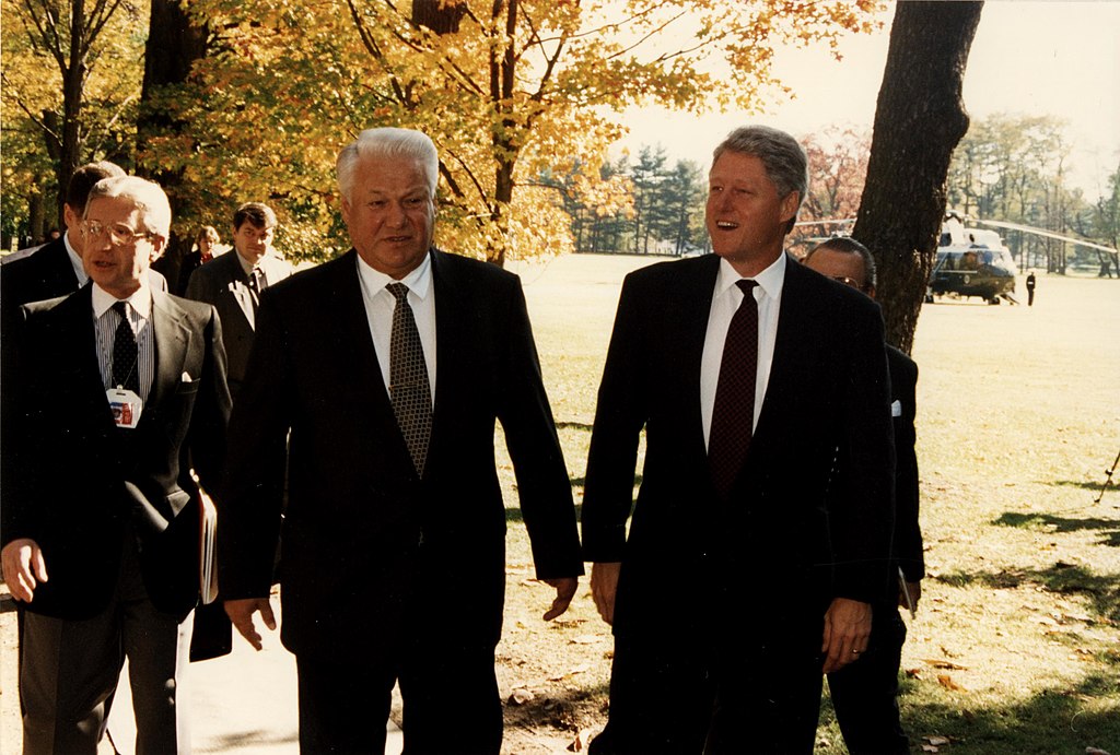 Russian President Boris Yeltsin and US President Bill Clinton, October 1995