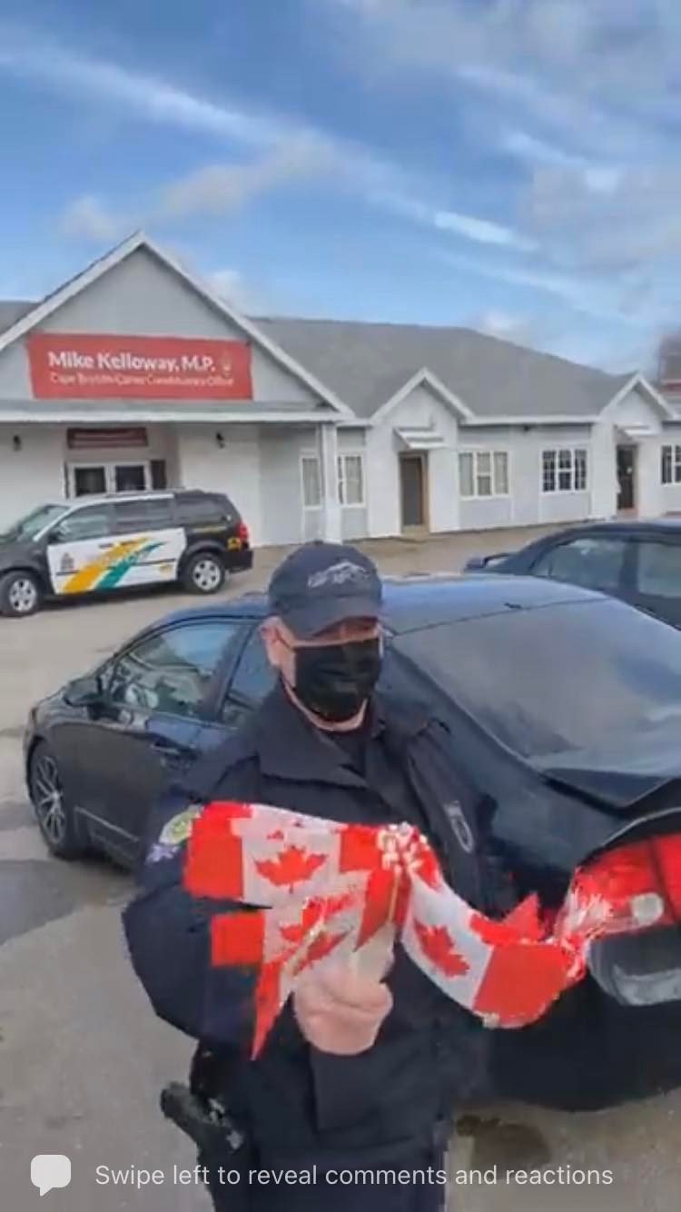 CBRPS officer with flags
