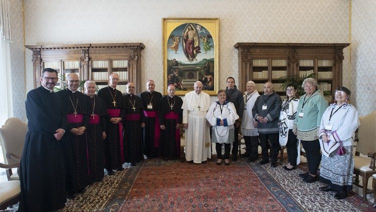 Pope Francis meets with representatives of Canada's Inuit (pictured here) and Métis indigenous peoples Pope Francis meets with representatives of Canada's Inuit (pictured here) and Métis indigenous peoples 