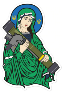 "Saint Javelin" sticker