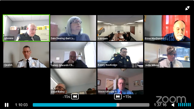 CBRM Police Commission Zoom Meeting, 7 March 2022