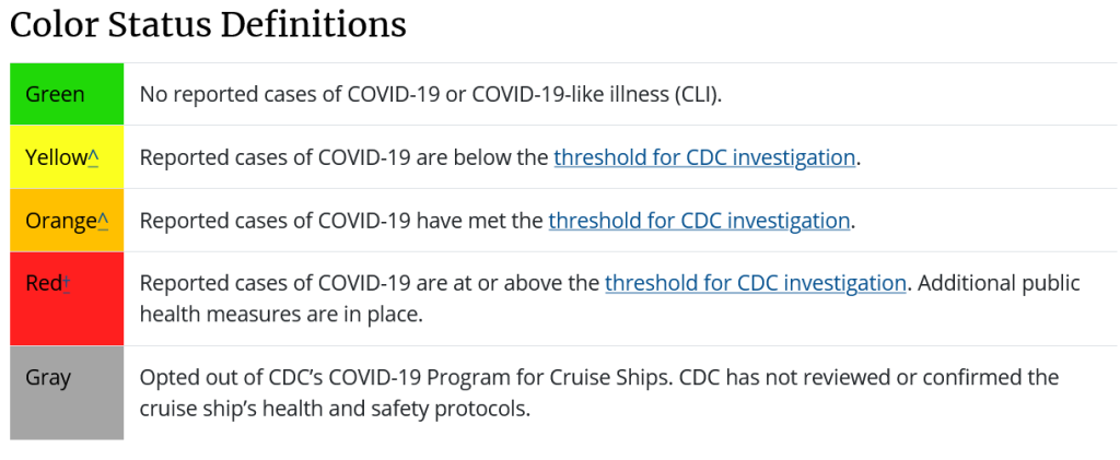 CDC Cruise Color Status