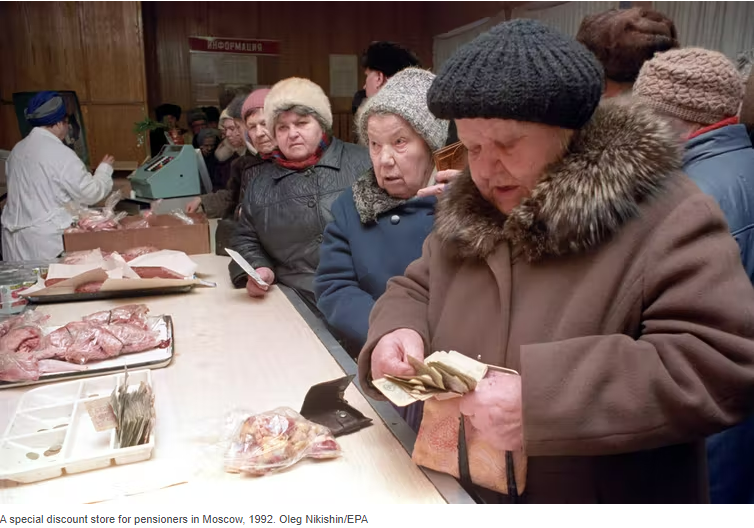 Old women in Moscow store, 1990s