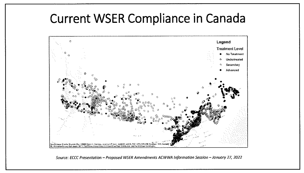 Map of WSER Compliance in Canada