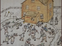 Cartoon of the MacCormack family's backyard rink by Jack McCann