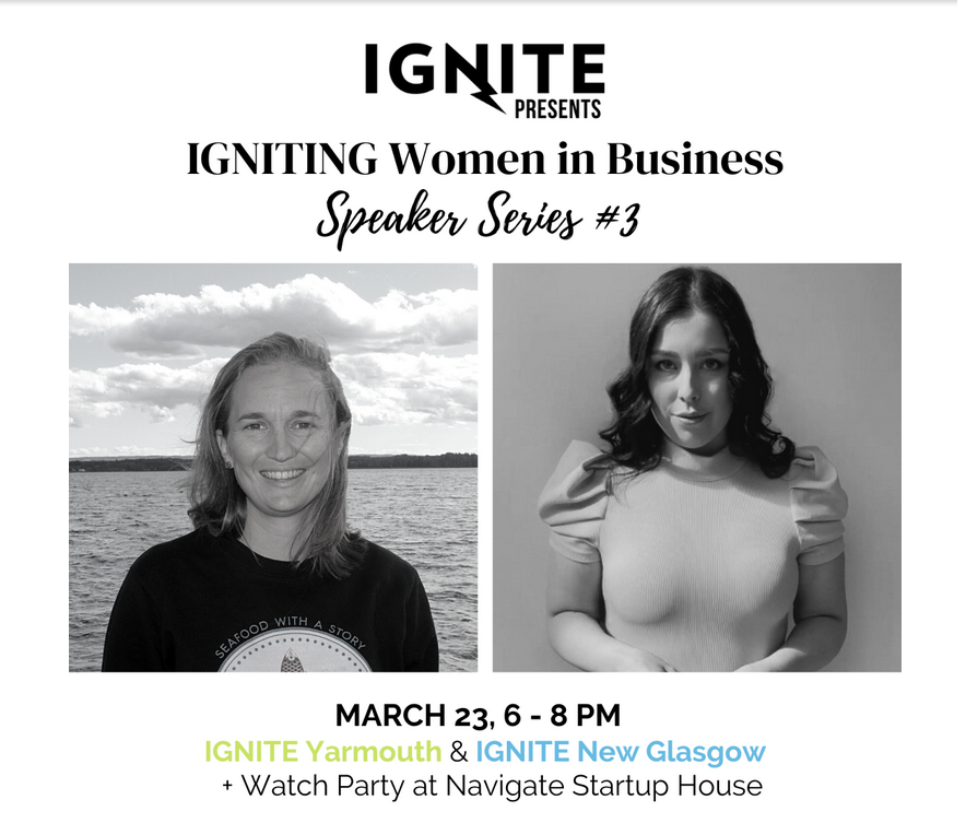 An ad for an "Ignite Women" lecture.
