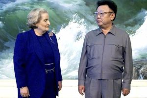 North Korean leader Kim Jong-il, right, and U.S. Secretary of State Madeleine Albright look toward each other as they meet in Pyongyang on Oct. 23, 2000. DAVID GUTTENFELDER/ASSOCIATED PRESS